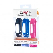 ZeFit<sup>2Pulse</sup> Wristbands x3 - Wear different colors every day - MyKronoz
