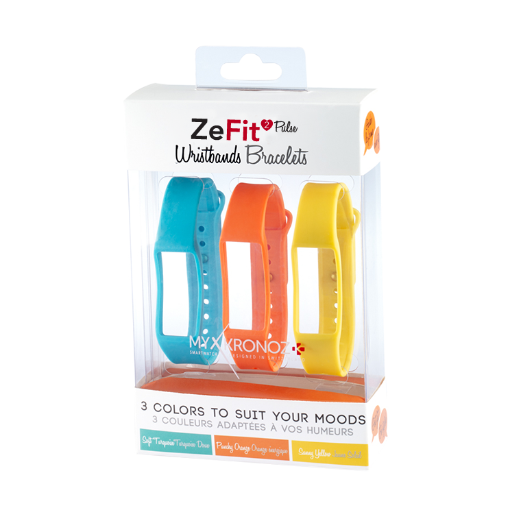 ZeFit2Pulse Wristbands x3 - Wear different colors every day - MyKronoz