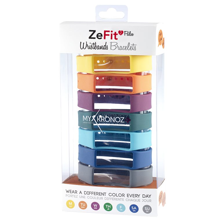 ZeFit2Pulse Bracelets x7 - Portez une couleur différente chaque jour - MyKronoz