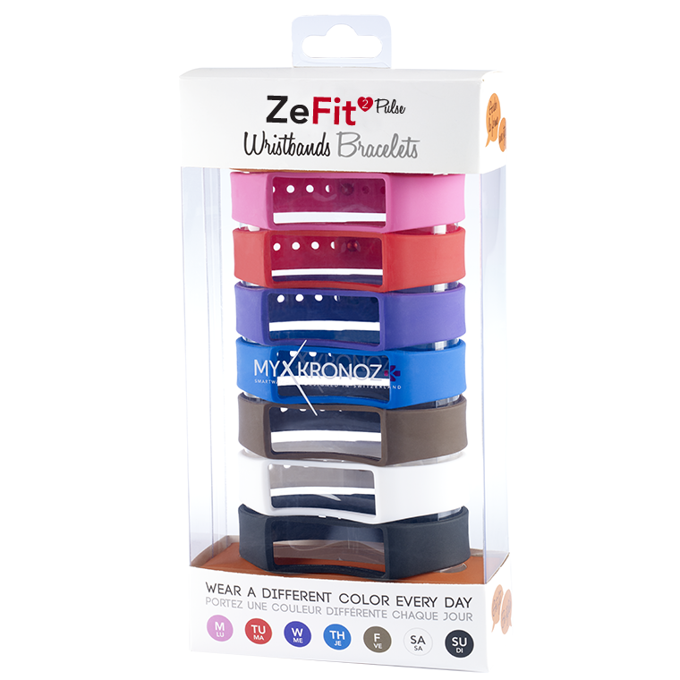 ZeFit2Pulse Armbänder x7 - Tragen Sie jeden Tag eine andere Farbe - MyKronoz