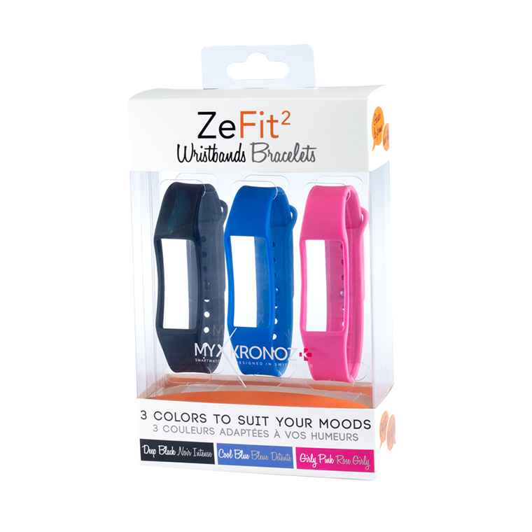 ZeFit2 Wristbands x3 - Wear different colors every day - MyKronoz